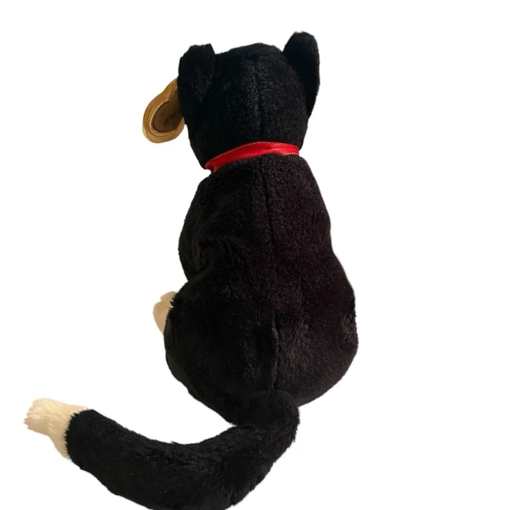 Ty Beanie Buddy Zip Black White Tuxedo Cat Plush 1999 Green Eyes Hang Tag 9 In